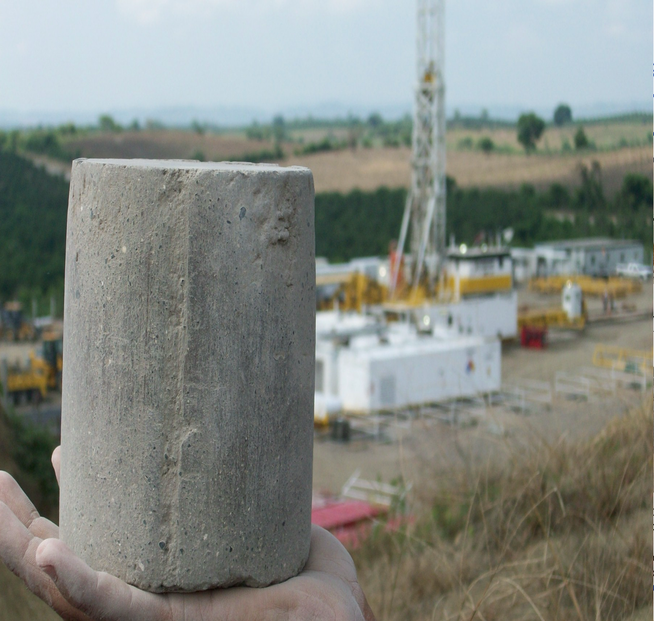 Muestra de material sólido tratado frente a una instalación de perforación
